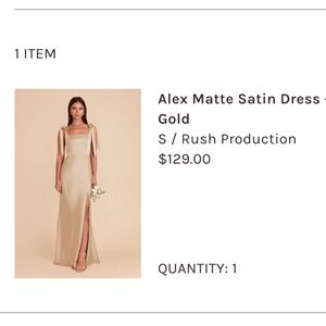 Birdy Grey | Dresses | Birdy Grey Alex Matte Satin Dress Gold | Poshmark